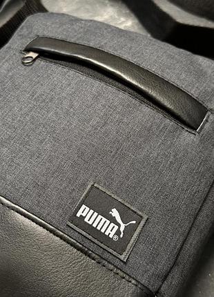 Сумка мужская puma, мессенджер пума, борсетка спорт пума серая 5