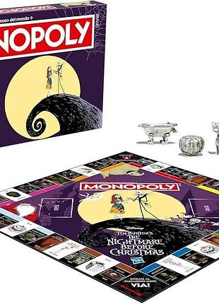 Настольная игра monopoly disney tim burton's the nightmare before christmas (winning moves), итальянская версия, 8+