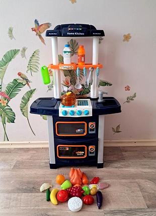 Дитяча ігрова кухня home kitchen з посудом та овочами (висота 84 см)
