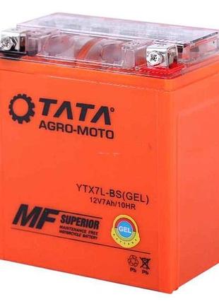 Акумулятор гелевий 7аh мото ytx7l-bs помаранчевий 113*70*132мм, akk-022 тм outdo