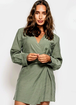 Zara, платье короткое, длинный рукав