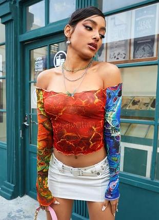 Лонгслив сеточка shein y2k