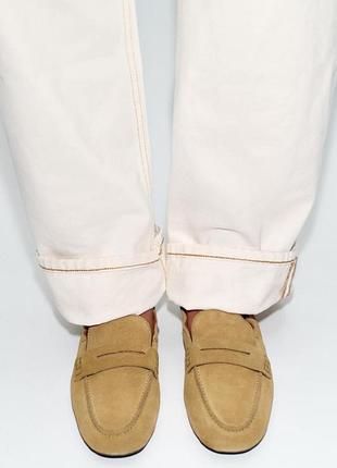 Замшеві лофери zara р.37