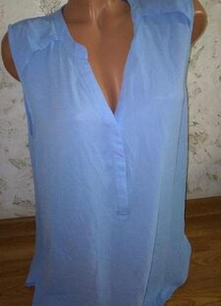 Блуза довга блузка длинная голубая xl h&m