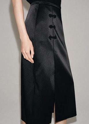 Юбка атласная с аграмантом zw collection