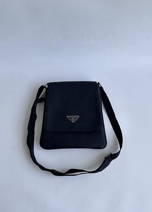 Сумка через плече прада prada milano black nylon crossbody bag messenger