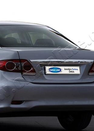 Накладка хромированная над номером toyota corolla sd 2010-2012, omsaline, 7011054