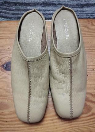 Шкіряні мюлі aerosoles бежеві сабо
