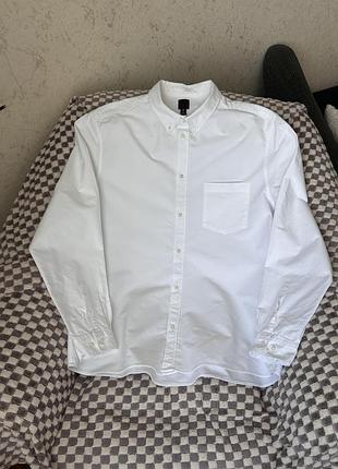 Чоловіча біла сорочка оксфорд h&m щільна якісна бавовна розмір xl стан нової
