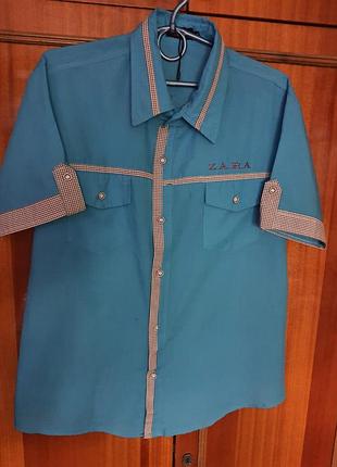 Zara летняя хлопковая рубашка