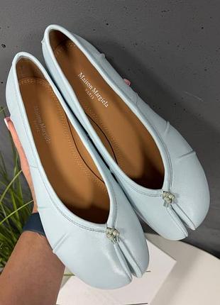 Женские голубые балетки таби маргиелла maison margiela