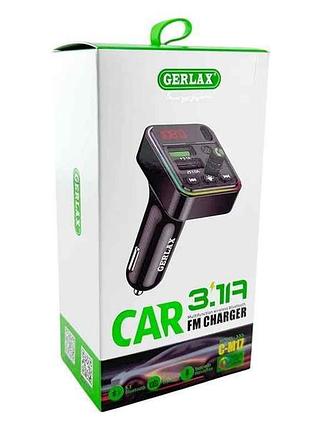 Fm модулятор c-m17 12-24v 3.1a 2usb qc3.0 bt5.3 rgb led дисплей черный тм gerlax