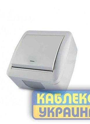 Выключатель 1кл. с подсветкой белый premiera внешний ip-44 тм giselt