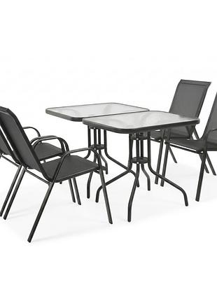 Комплект садових меблів leobro comfort plus 4 крісла + 2 прямокутнх столика (lb-1053-2)