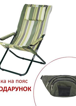 Шезлонг "горизонт" d25 мм (текстилен, зелена смуга)