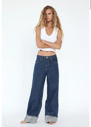 Джинсы с высокой посадкой trf wide leg