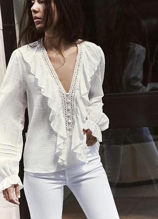 Муслінова рубашка zara 100% бавовна