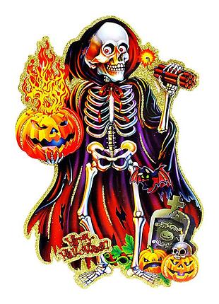 Декор halloween скелет 30 х 20 см папір