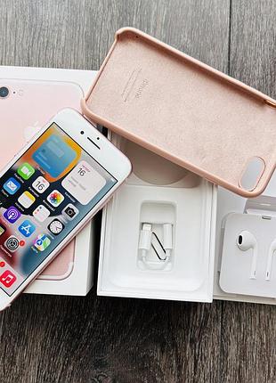 Iphone 7 256gb rose gold | ідеал | 100% акб | повний комплект з новими навушниками!