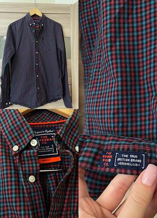 Стильна сорочка в клітинку superdry (розмір s) унісекс