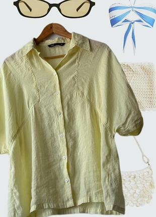 Жовта сорочка блуза zara butter 🧈 yellow