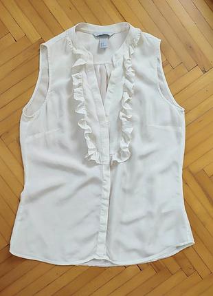 Шовкова блуза з рюшами h&m