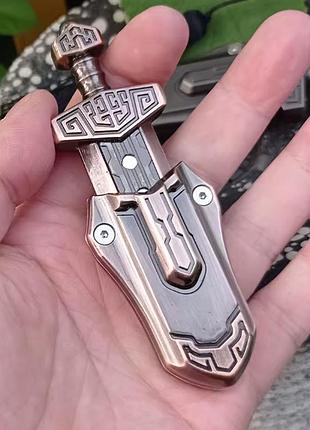 Edc фиджет игрушка меч с ножнами слайдер магнитный fidget toy антистрес щелкалкивающая (черный)