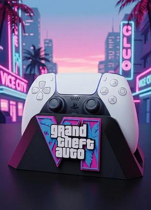 Підставка для геймпада ps5 gta 6 / тримач джойстика dualsense grand theft auto vi / геймерський декор