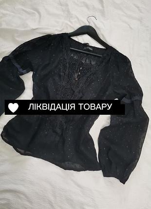 Ликвидация товара!!️ до августа. черная блуза в стиле винтаж рукава буфы