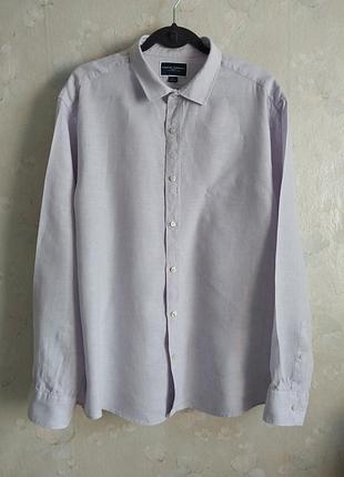 Рубашка мужская charles tyrwhitt xl 50р., льняная, лен