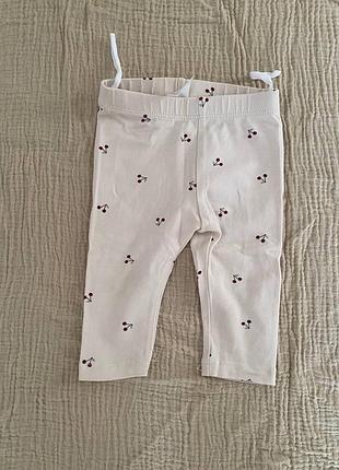 Легінси h&m organic cotton з принтом вишеньок 2–4 міс. (62 см) 🍒