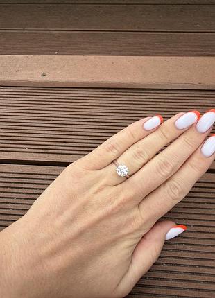 Каблучка біле золото, розмір 16, лабораторний брилліант 2 ,05ct