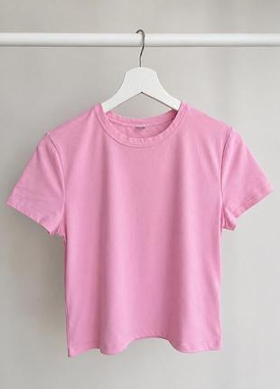 Рожева футболка укорочена s-m zara
