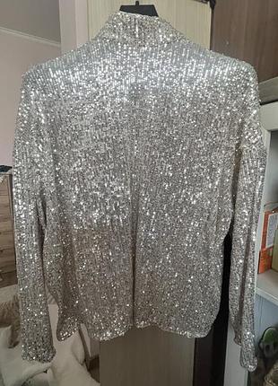 Блузка кофта топ h&m паєтки , оверсайз. стан нової .