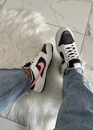 Кроссовки nike sb dunk low white brown pink