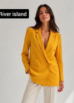 Пиджак женский желтый удлиненный желтого цвета от бренда river island s m