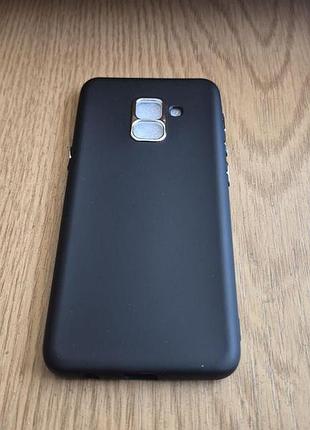 Чохол для samsung galaxy a8 2018 чорний матовий soft touch