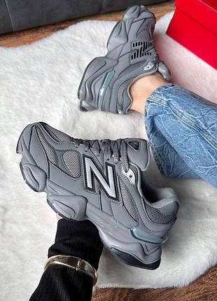 Стильные женские кроссовки new balance 9060 dark/grey