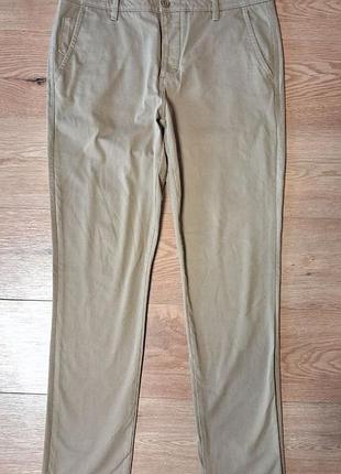 Брюки штани чоловічі темно бежеві slim dockers довгі, розмір xl.