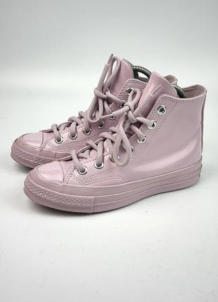 Рожеві лаковані кеди converse chuck taylor all star