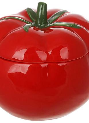 Сахарница керамическаяtomato 13.3*12.7*11.8см/ 600 мл, красная
