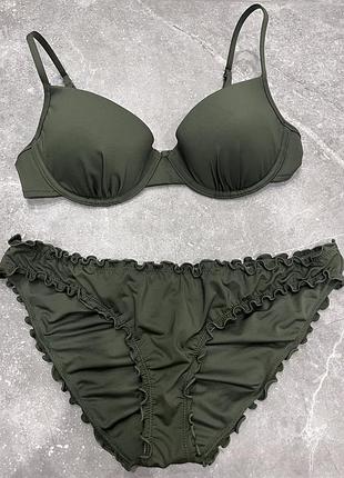Купальник victoria’s secret зелений купальник з пуш апом вікторія сікрет