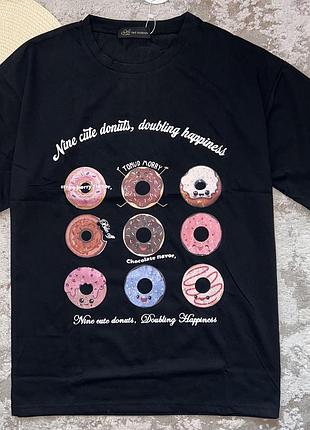 Футболка из плотного коттона свободного кроя 90% коттон размер: one size (s-l) д. 73 см. ш. 55 см.