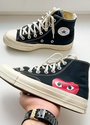 Кеды converse x play comme des garcons black high