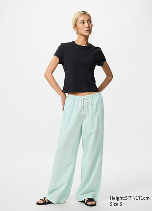 Штани легкого крою з лляної суміші uniqlo