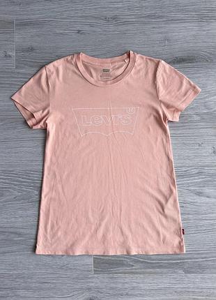 Футболка жіноча levi’s levis xs s персикова брендова