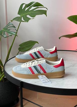 😍 кросівки жіночі adidas gazelle indoor blue dawn college burgundy green