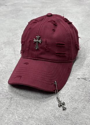 Кепка chrome hearts червона
