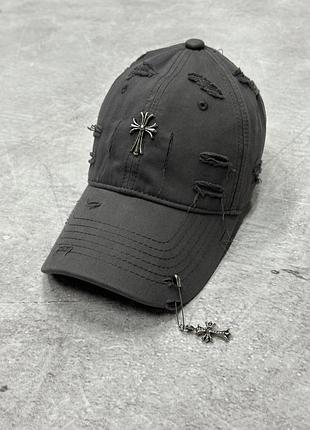 Кепка chrome hearts серая