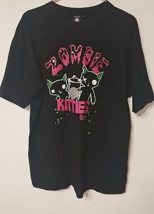 Футболка чоловіча чорна rock zombie regular, розмір l - xl